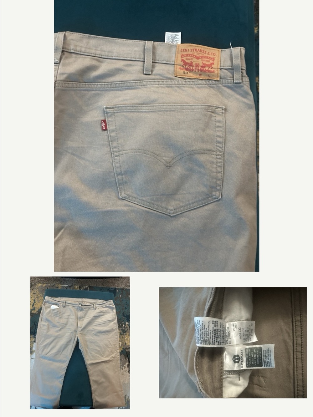 Levi's 511 Straight Leg Jeans Gray Waist 52 x 32